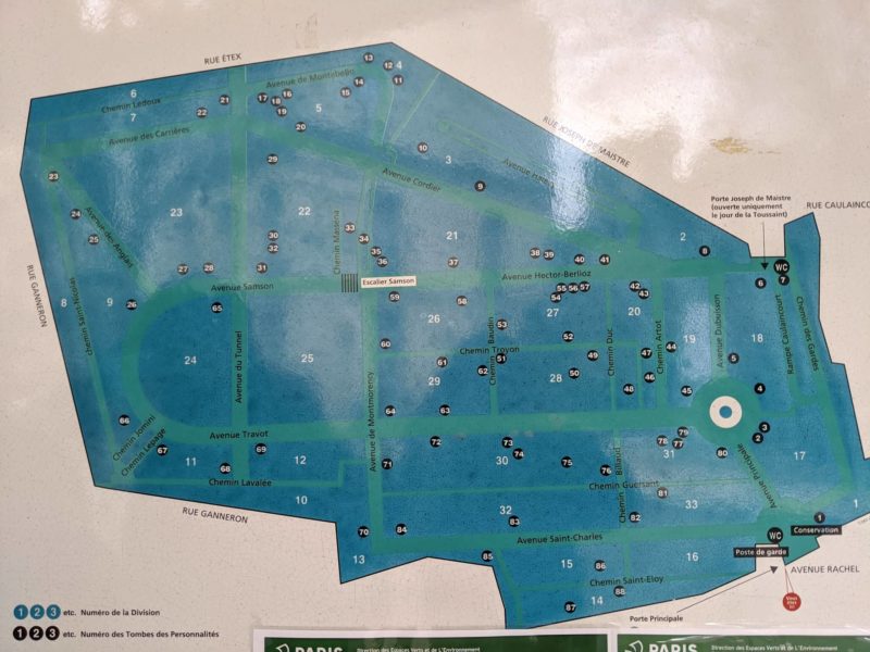 モンマルトル墓地　マップ