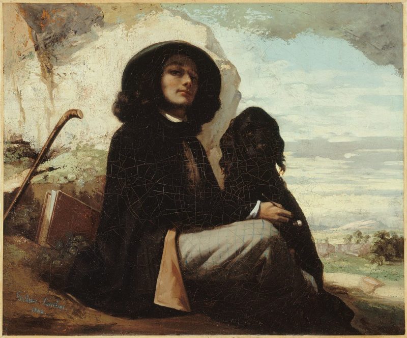 クールベ《黒い犬を連れた自画像 Autoportrait au chien noir》パリ市立美術館／プチ・パレ
