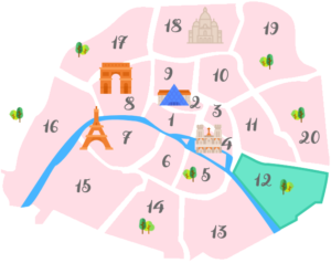 パリ12区の地図