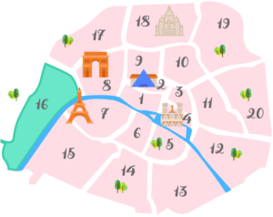パリ16区の地図