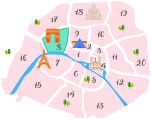 パリ8区の地図