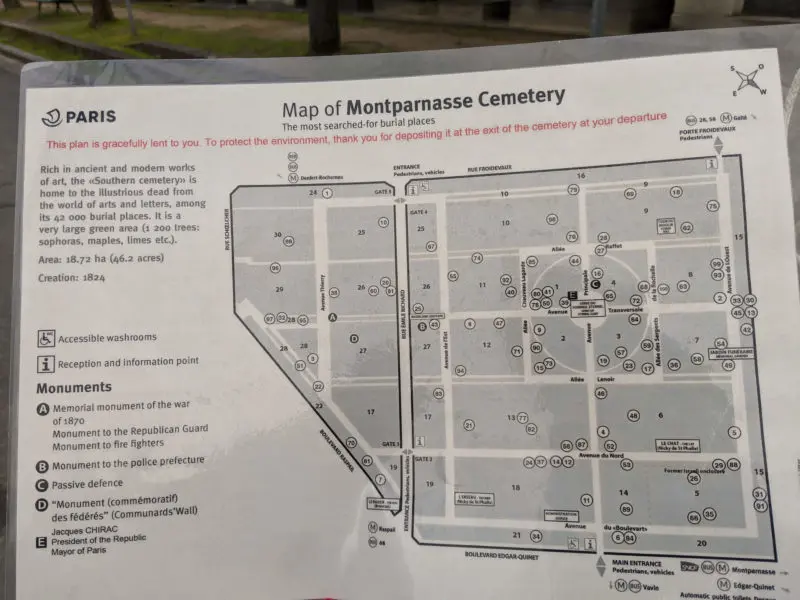 モンパルナス墓地 マップ